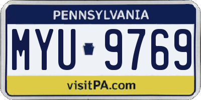 PA license plate MYU9769