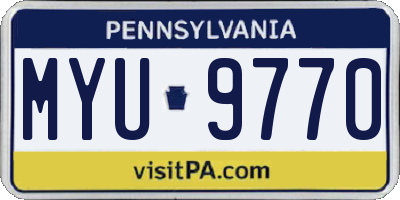 PA license plate MYU9770