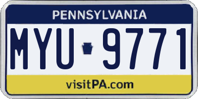 PA license plate MYU9771
