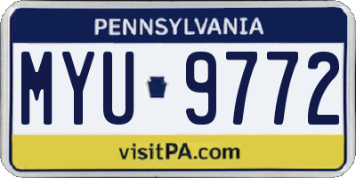 PA license plate MYU9772