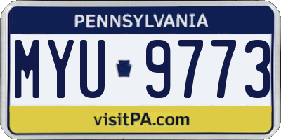PA license plate MYU9773