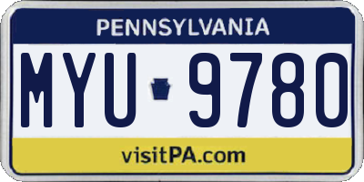 PA license plate MYU9780