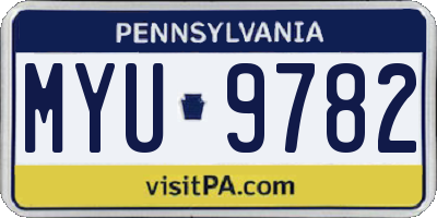 PA license plate MYU9782