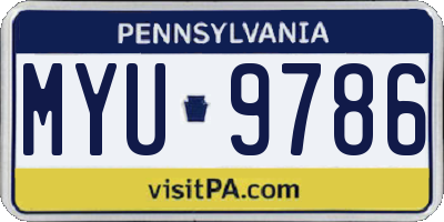 PA license plate MYU9786