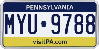 PA license plate MYU9788