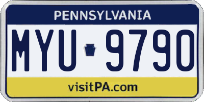 PA license plate MYU9790
