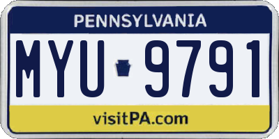 PA license plate MYU9791