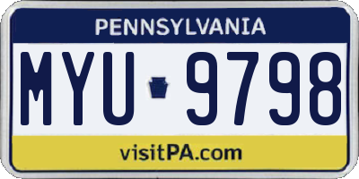 PA license plate MYU9798