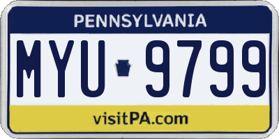 PA license plate MYU9799