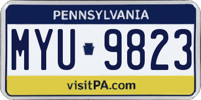 PA license plate MYU9823