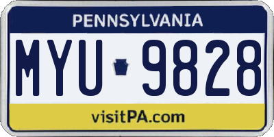 PA license plate MYU9828