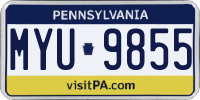 PA license plate MYU9855