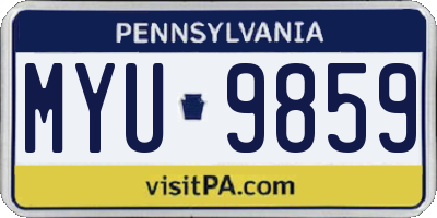 PA license plate MYU9859