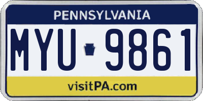 PA license plate MYU9861