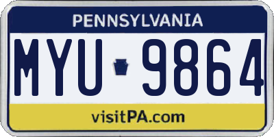 PA license plate MYU9864