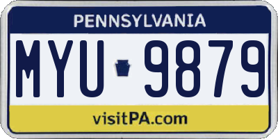 PA license plate MYU9879