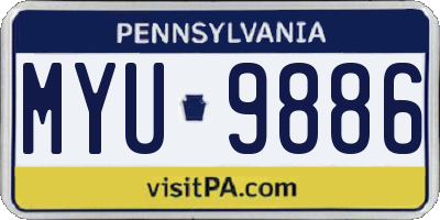 PA license plate MYU9886