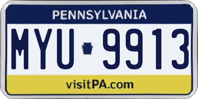 PA license plate MYU9913