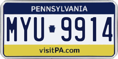 PA license plate MYU9914
