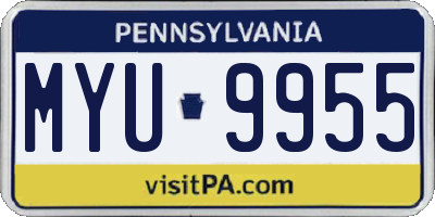 PA license plate MYU9955