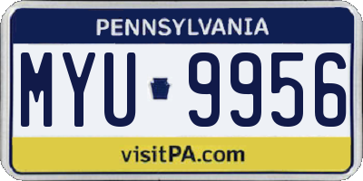 PA license plate MYU9956