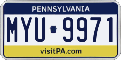 PA license plate MYU9971