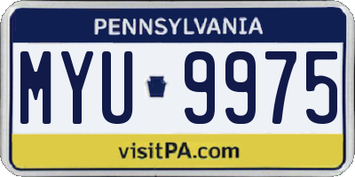 PA license plate MYU9975