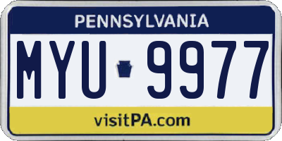 PA license plate MYU9977