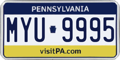 PA license plate MYU9995