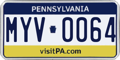 PA license plate MYV0064