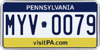 PA license plate MYV0079