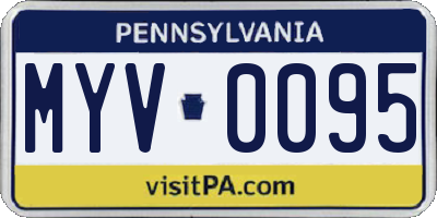 PA license plate MYV0095