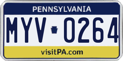 PA license plate MYV0264