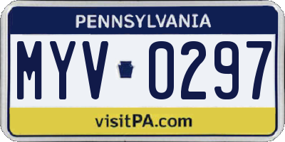 PA license plate MYV0297