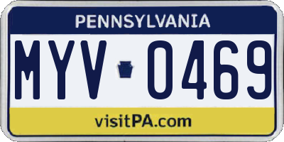 PA license plate MYV0469