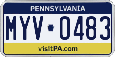 PA license plate MYV0483