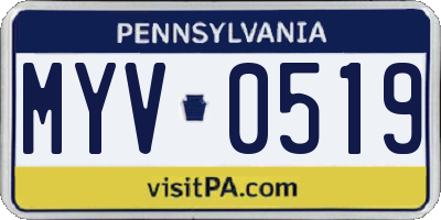 PA license plate MYV0519