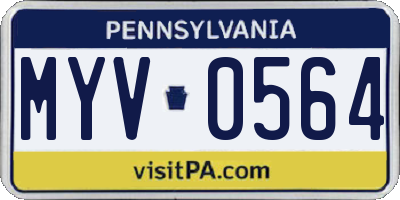 PA license plate MYV0564
