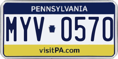PA license plate MYV0570