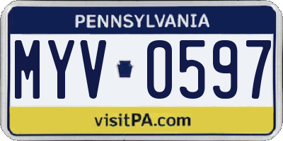 PA license plate MYV0597