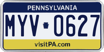 PA license plate MYV0627