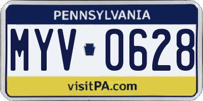 PA license plate MYV0628