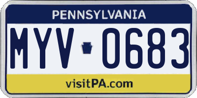 PA license plate MYV0683