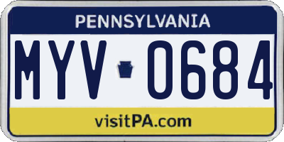 PA license plate MYV0684