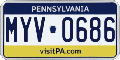 PA license plate MYV0686