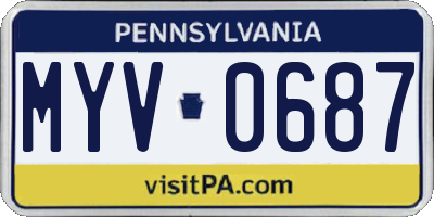 PA license plate MYV0687