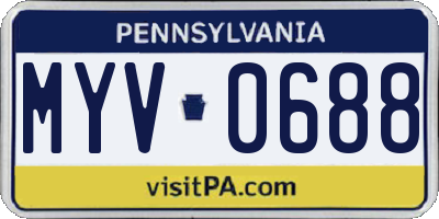 PA license plate MYV0688