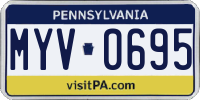 PA license plate MYV0695