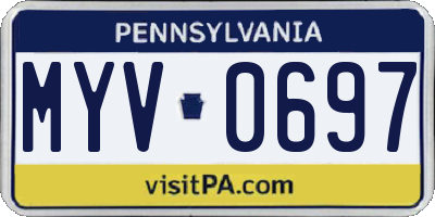 PA license plate MYV0697