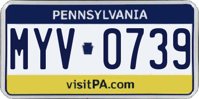 PA license plate MYV0739